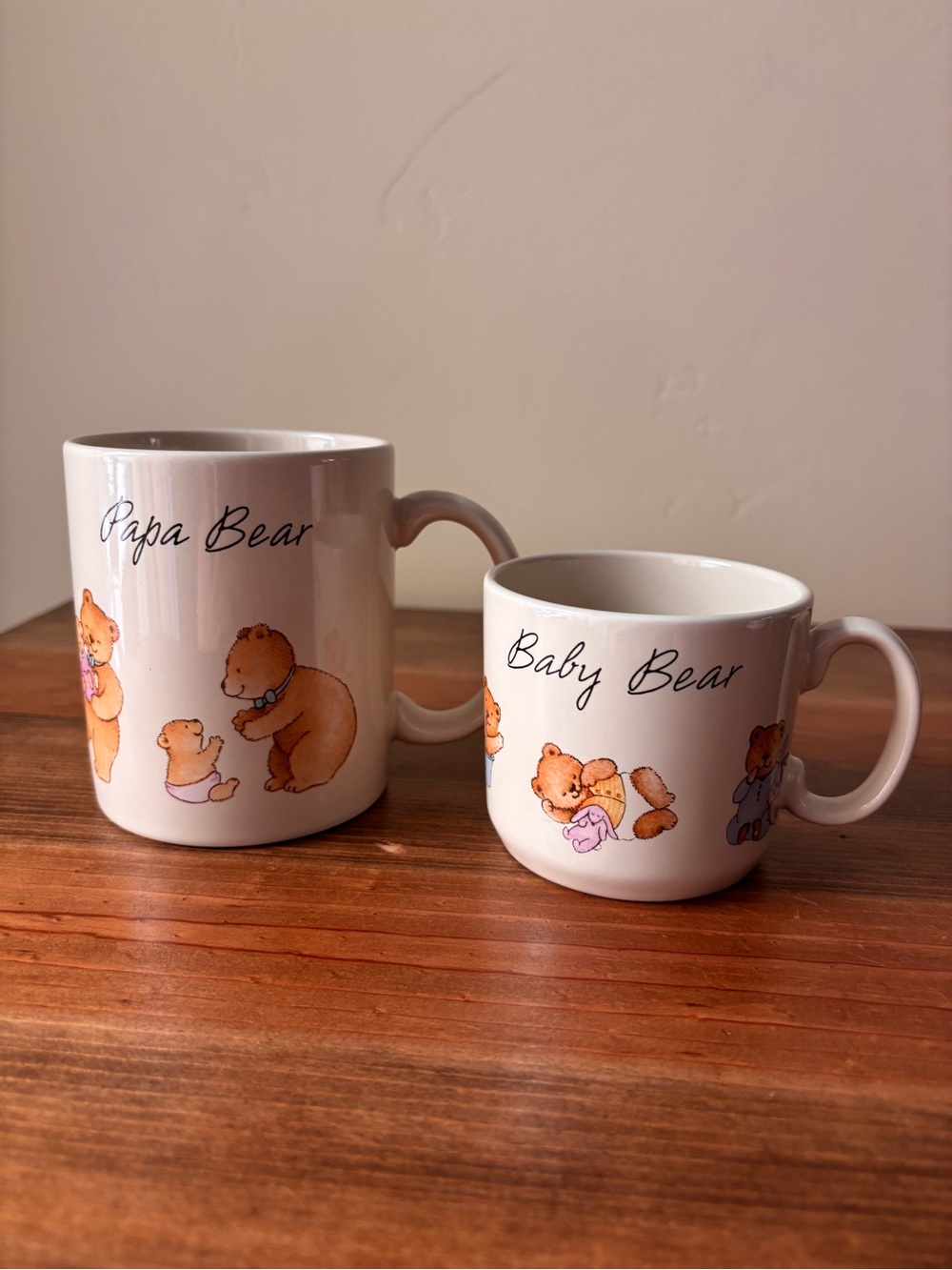 Vintage 1988 Hallmark “Papa Bear” & “Baby Bear” mugs